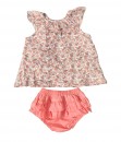 Salmon Floral Top+Bloomers