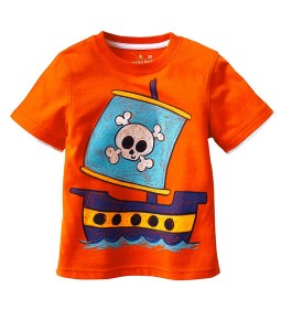 Orange Pirate Doodle Tee