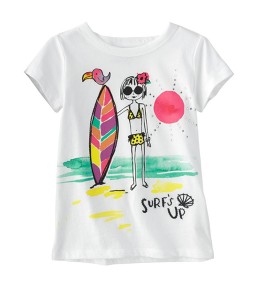 White Surfs Up Girl Tee