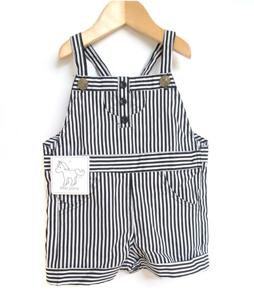 Black Stripe Boy Overall 1
