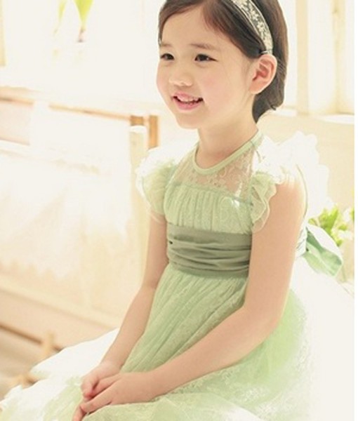 Waistband Tutu Dress Green