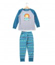 Lion Driving Turquoise Grey Pajama