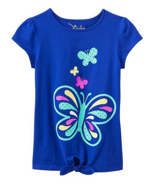 Colourful Butterfly Blue Tee 1