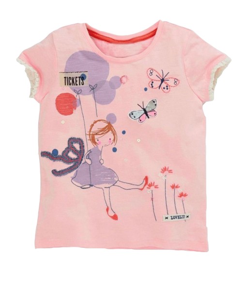 Girl Swinging Pink Tee 1