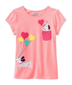 Puppy Heart Balloon Pink Tee