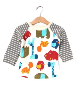 Raglan Tee - Stripe Animal