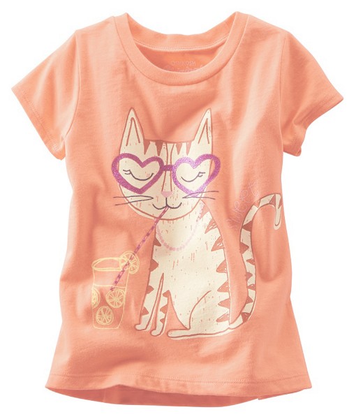 Cat Drinking Orange Tee 1