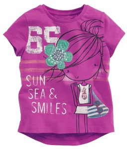 Girl Sun Sea Smiles Purple Tee