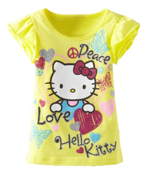 Yellow Peace Love Hello Kitty Tee 1