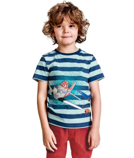 Dusty Planes Blue Stripes Tee 1