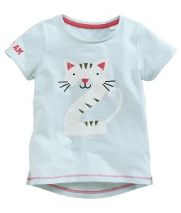 Two Kitty Blue Stripes Tee