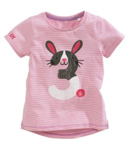 Three Bunny Pink Stripes Tee