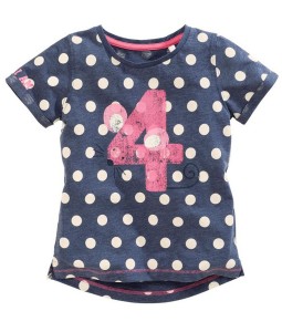 Four Mice Navy Polkadot Tee