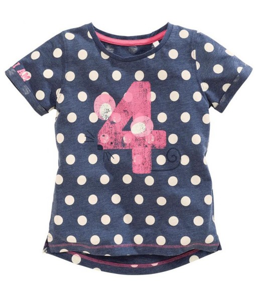 Four Mice Navy Polkadot Tee 1
