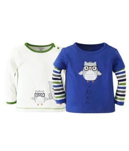 Blue Green Owl Glasses 2in1 Longsleeve Tee