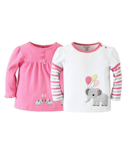 Pink White Elephant Ballon 2in1 Longsleeve Tee 1