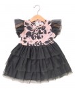 Tulle Dress - Flower Black