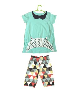 Turquoise Peter Pan Collar Tee + Geometry Pant