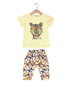 Geometric Cat Tee + Pant
