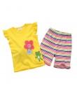 Froggy Flower Yellow Tee + Striped Pant