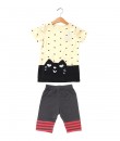 Heart Dot Kitty Tee + Stripe Legging