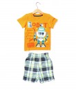 Robot Orange Plaid Set