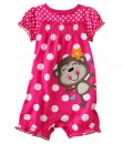 Monkey Polkadot Pink Romper