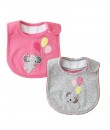 Pink Grey Elehant Balloon 2in1 Bib