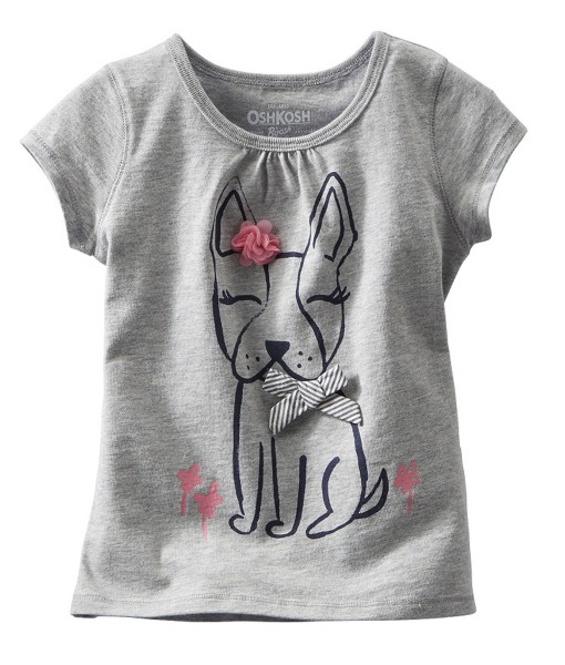 Grey Bow Flower Puppy Tee 1