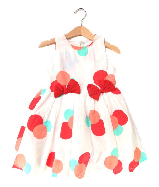 Colourful Bubble White Dress 1
