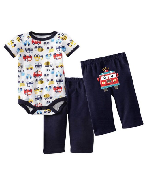 Truck Navy Bodysuit + Fire Truck Pant 1