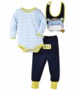 Blue Lime Bodysuit + Navy Pant + Cow Bib