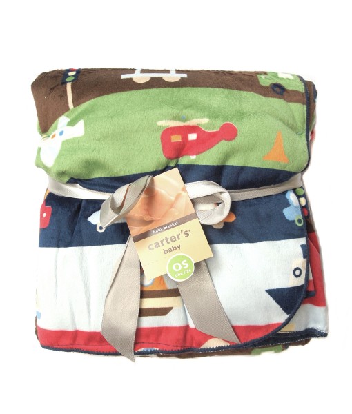 Baby Boy Blanket - Stripe Transport 1