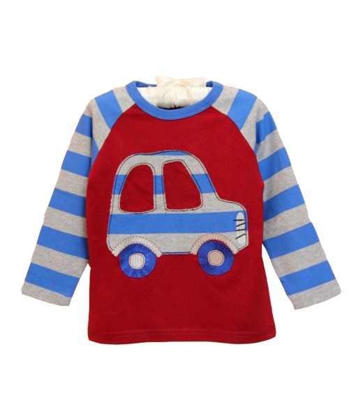 Car Stripe Raglan Red Tee 1