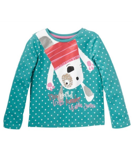 Upside Down Polka Turquoise Tee 1