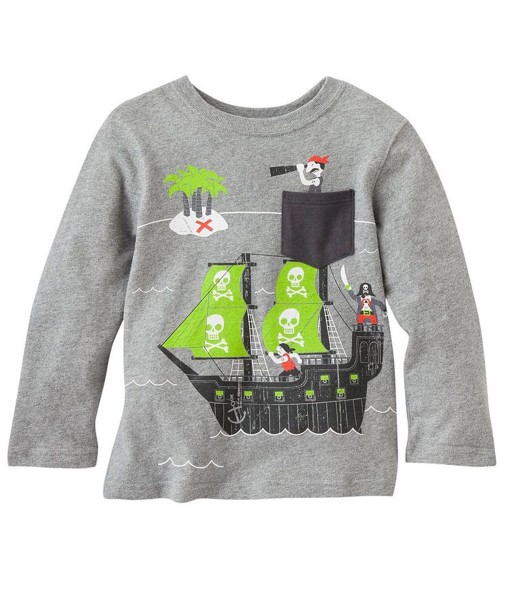 Grey Pirate Ship Tee 1