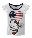 White USA Flag Hello Kitty Tee