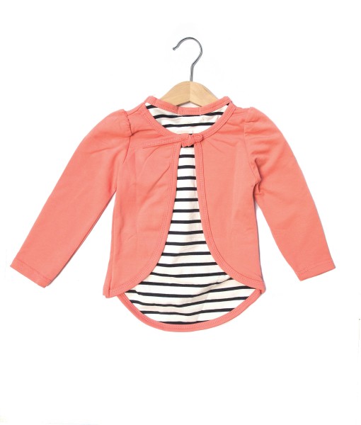 Bunny Applique Assymetry Tee - Peach