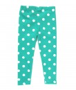 Girl Legging - Green White Dotted