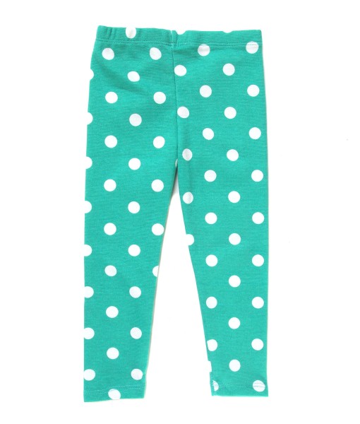 Girl Legging - Green White Dotted 1