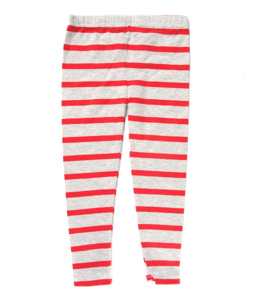 Girl Legging - Grey Red Stripes 1