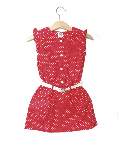 Buttoned Up Dress - Red Dot 1