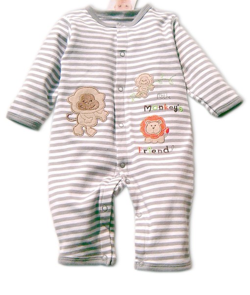 Monkey Small Stripe Grey Jumpsuit 1