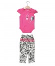 Elephant Pink Bodysuit + Zebra Pant