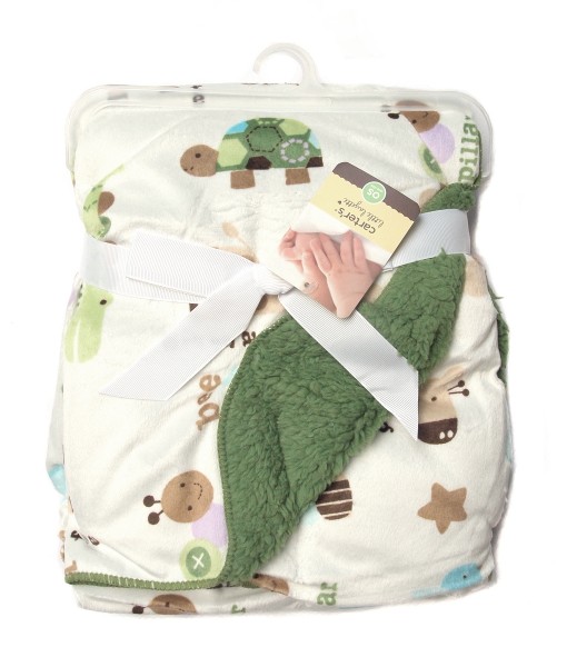 Baby Boy Blanket - Green Animal 1