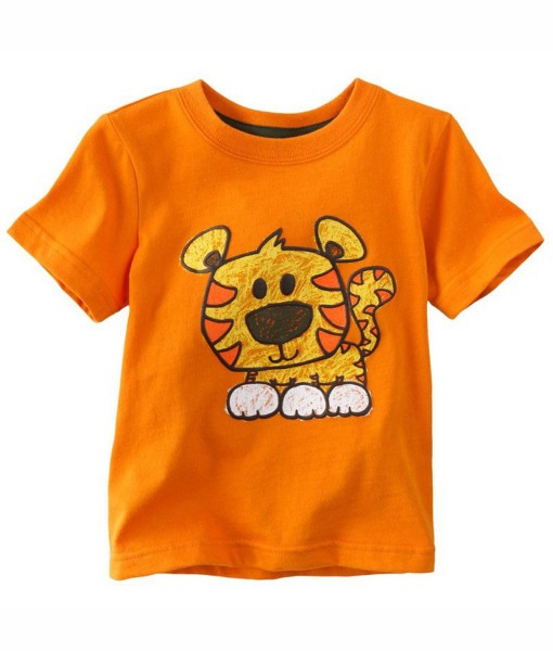 Tiger Doodle Orange Tee 1
