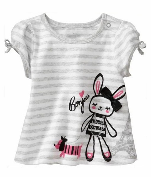 Bonjour Bunny Stripe Tee 1