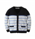 Block Stripe Cardigan - Black