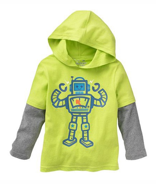 Robot Green Hoodie Tee 1