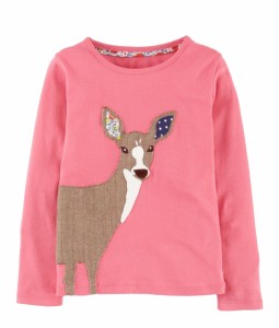 Deer Applique Pink Tee